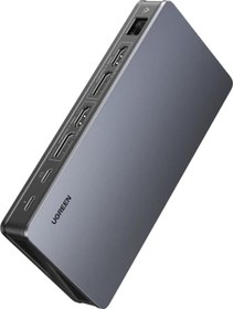 Resim 9'u 1 Arada 2*HDMI 2*DisplayPort USB-A 3.2 Gen2 Type-C 100W Ethernet Dönüştürücü Dock Station 