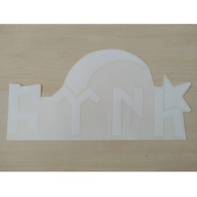 Resim DNZSM GÖKTÜRKÇE TÜRK STİCKER Beyaz 27x12,5cm TÜRK YAZISI - TÜRK ETİKETİ - TÜRK ÇIKARTMASI 