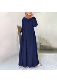 Resim Keten Günlük Yazlık Tam Boy Tesettür Kadın Elbise 001 