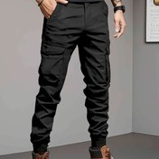 Resim Erkek Kargo Pantolonları - Çiftli Kullanım Cebi Olan Zeytin Yeşili İş Pantolonları, Günlük ve Resmi Kıyafetler İçin Bağcıklı Bel Esnek Olmayan Kumaş - Yürüyüş, Seyahat, Ofis İçin Dayanıklı Günlük Pantolonlar - Bahar/Sonbahar Sezonu Pantolonları, Seyahat Giysileri, Rahat Kesim, Sağlam Yapı, Açık Hava Tutkunları 