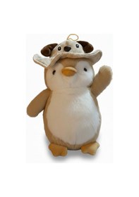 Resim Şapkalı Peluş Penguen 30 Cm Kahverengi Çok Renkli 