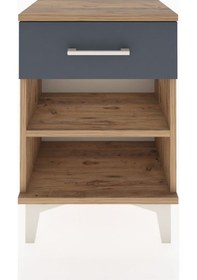 Resim Arges Komodin Tek Raflı Tek Çekmeceli 44x30x64 Çam-antrasit Atlas Çam 