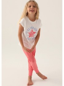 Resim U.s. Polo Assn Lisanslı Starry Krem Kız Çocuk Pijama Takımı 5274-43268 Krem 