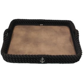 Resim Kalın Halatlı Tepsi 56x43 | Siyah 