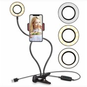 Resim Asfal Telefon Tutuculu Led Masa Lambası Led Ring Light Youtuber Light Stüdyo Işığı Selfie Işığı 