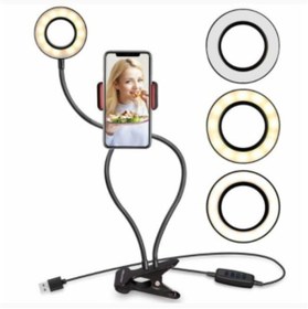 Resim Asfal Telefon Tutuculu Led Masa Lambası Led Ring Light Youtuber Light Stüdyo Işığı Selfie Işığı 