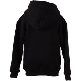 Resim Trender Fermuarlı Kapüşonlu Siyah Kız Çocuk Sweatshirt 3 İp Şardonlu Basic SiYAH 