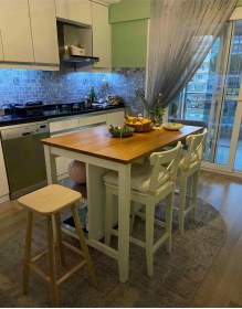 Resim Clk Home Ahşap Kare Bar Tabure Sandalye 70 Cm Ahşap 