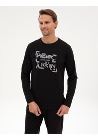 Resim Pierre Cardin Erkek Siyah Pijama Takım 50322652-001 Siyah 