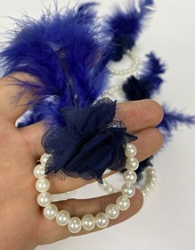 Resim Hobigram Lacivert Incili Tüylü Nedime Bilekliği 10 Adet – Kına Eğlence Aksesuarı, Şık Tasarım – Kına Eğlence 