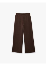 Resim Koton Modal Karışımlı Basic Geniş Paça Eşofman Altı Kahverengi 6wkg40135ak Kahve 