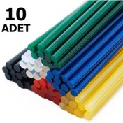 Resim Hobialem 10 Adet, Renkli Kalın Silikon, 11 Mm, Sıcak Mum Silikon, Karışık Renklerde 