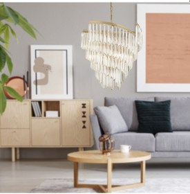 Resim Arizona Eskitme Kristalli, Taşlı Modern Tasarım Kristal Salon Avize 