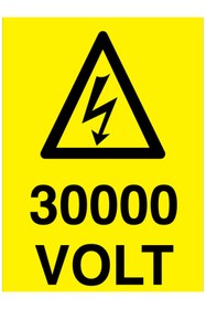 Resim Uytab 30000 Volt Uyarı Tabelası - 70x100 Foreks - VOL5 