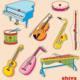 Resim Eco Lounge 1004-CS Chiva, Müzik Aletleri Ahşap Puzzle 
