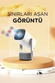 Resim K-2 Pro+ Taşınabilir Sinema Projektörü 4K Şarjlı Bluetooth Akıllı Projeksiyon 