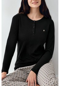 Resim Pierre Cardin Kadın Siyah Pijama Takımı Pc9102-s-v1 Siyah 