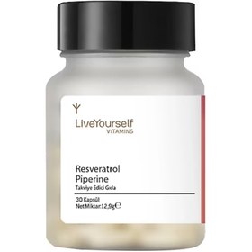 Resim LIVE YOURSELF Resveratrol Piperine 30 Kapsül 