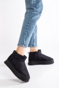 Resim moun shoes KADIN SİYAH SÜET İÇİ KÜRKLÜ KALIN TABAN BİLEKTE KISA KADIN BOT & BOOTİE 
