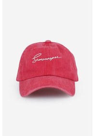 Resim Kırmızı Samsunspor Yazılı Yıkamalı Şapka Kırmızı 