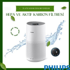 Resim Phılıps Hava Temizleyici, Ultra Sessiz Havayı 10 Dakikadan Kısa Sürede Temizler Havadaki Virüslerin ve Aerosollerin %99,9'unu Temizler Hepa ve Aktif Karbon Filtresi Düşük Enerji Tüketimi Otomatik Mod 
