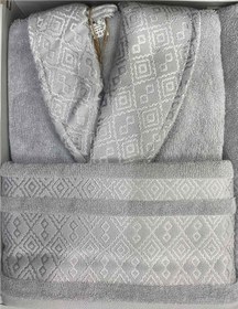 Resim Özdilek Dory Aile Bornoz Seti Lila-Gri Gri - Lila 