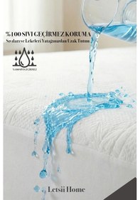 Resim Premium Sıvı Geçirmez Yatak Alezi Ultra Sessiz Fitted Tam Kenar Lastikli Nefes Alabilir Yatak Ko Çok Renkli 