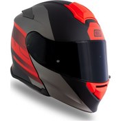 Resim Delta Row Mat Titanyum-siyah-kırmızı Kask C1 Siyah 