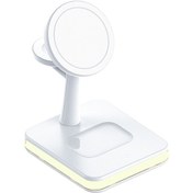 Resim Butu Jjt-991Watch / İçin 4'ü 1 Arada Manyetik Kablosuz Şarj Cihazı Beyaz 