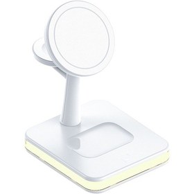 Resim Butu Jjt-991Watch / İçin 4'ü 1 Arada Manyetik Kablosuz Şarj Cihazı Beyaz 