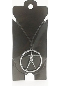 Resim Unisex Kore İp Askılı Ve Krom Çelik Kaplamalı Tribal Kolye - Kkkk-06 Çok REnkli 