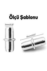 Resim Badem10 Raf Pimi Cam Ahşap Metal Raf Tutucu Çivisi Mobilya Dolap Pimi Metal (50 Adet) 