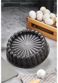 Resim Polochef Döküm Granit 3'lü Kek Kalıbı Siyah 