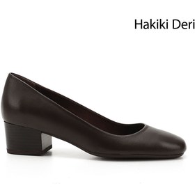 Resim GÖNDERİ(R) Kadın / Kız Kahve Antik Kısa Kalın Topuklu Hakiki Deri Ayakkabı 