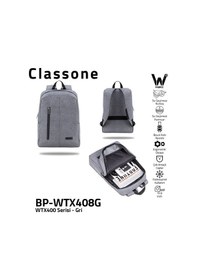 Resim Classone BP-WTX408G 15,6"Su Geçirmez Kumaş Fermuar Notebook Sırt 