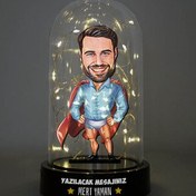 Resim Çakma Süper Kahraman Karikatürlü Işıklı Fanus Biblo 