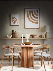 Resim Kleopatra İskandinav Natural Ahşap Masa Sandalye Takımı 90x90 Natural 