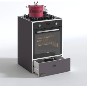 Resim Kenzlife ankastre modülü kabini lityum gri fırın ocak dolabı çekmeceli 