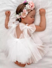 Resim My Little Bo Yenidoğan Kız Bebekler İçin Şık Beyaz Body Elbiseler 235203681 Beyaz 