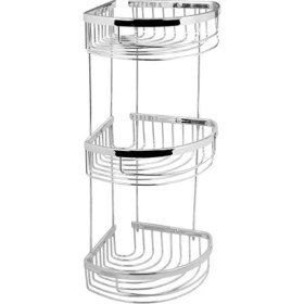 Resim DUXXA Lüks Krom Oval Şampuanlık 20x20 cm Üçlü Süngerlik 