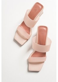 Resim Luvishoes 123 Ten Cilt Topuklu Şeffaf Kadın Terlik Ten 