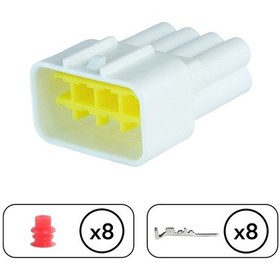 Resim İş Makine Soketi Beyaz Dişi 8 Pin Kablosuz 