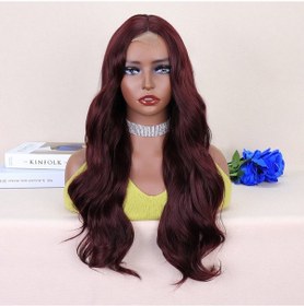 Resim Koyu Kızıl Kahve Tül Peruk - Aysc-582418 Karışık - Çok Renkli 