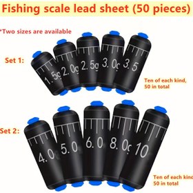 Resim Kolay Ayar için Net Ölçekli Yüksek Kaliteli Kutulu Kurşun Seti 50 adet, Pratik Balıkçılık Aracı, Noel için En İyisi 