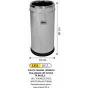 Resim Arı Metal Çöp Kovası Çemberli Paslanmaz 18 Litre 