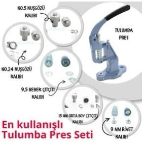 Resim Tulumba Pres Full Kalıp Set. Pembe Tulumba Pres, Kuşgözü, Çıtçıt, Klikıt, Rivet Basma Aparatları 