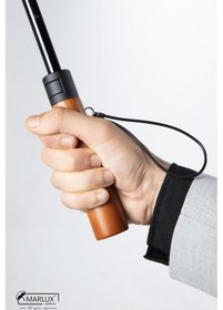 Resim Marlux Ahşap Saplı 8 Fiber Telli Rüzgara Dayanıklı Büyük Prokol Otomatik Şemsiye Siyah Mpr1026 - Erkek Siyah 