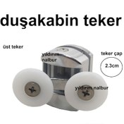 Resim Duşakabin Tekerleği Üst Teker Çiftli Plastik Krom Kaplama Üst Tek 