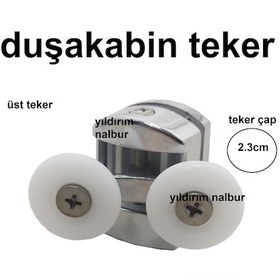 Resim Duşakabin Tekerleği Üst Teker Çiftli Plastik Krom Kaplama Üst Tek 