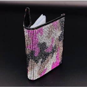 Resim Pembe İ Taşlı Leopar Desen Kartlık Cüzdan 